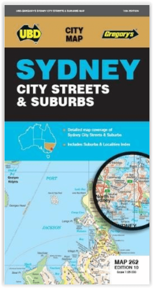 Stadsplattegrond 262 Sydney City Streets & Suburbs - Gregory's