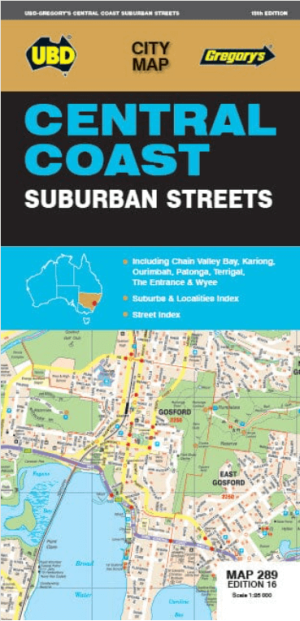 Landkaart Wegenkaart 289 Central Coast Suburban Streets - Gregory