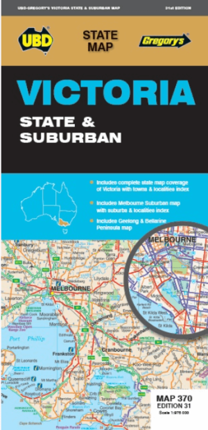 Landkaart Wegenkaart 370 Victoria State & Suburban - Gregory's
