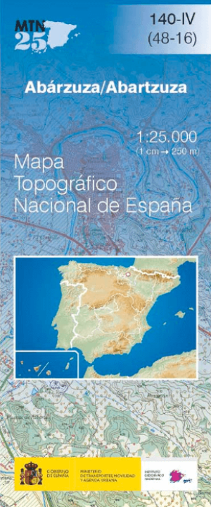 Wandelkaart 00140.4 Abárzuza, Navarra - CNIG