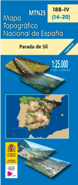 Wandelkaart 00188.4 Parada de Sil, Ourense, Galicië - CNIG