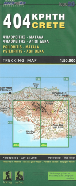 Wandelkaart 404 Psiloritis & Matala op Kreta - Road Editions