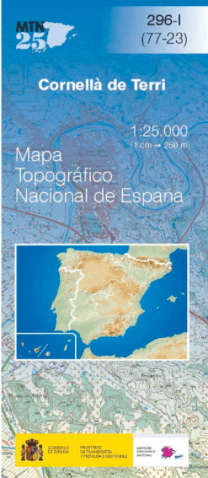 Wandelkaart 0296.1 Cornellà de Terri, Girona, Catalonië - CNIG