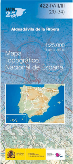 Wandelkaart 00422.4/2/3 Aldeadávila de la Ribera, Salamanca - CNIG