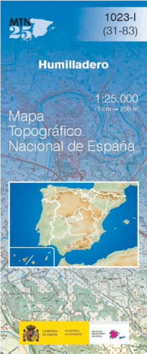 Wandelkaart 001023.1 Humilladero, Malaga Andalusië Spanje - CNIG