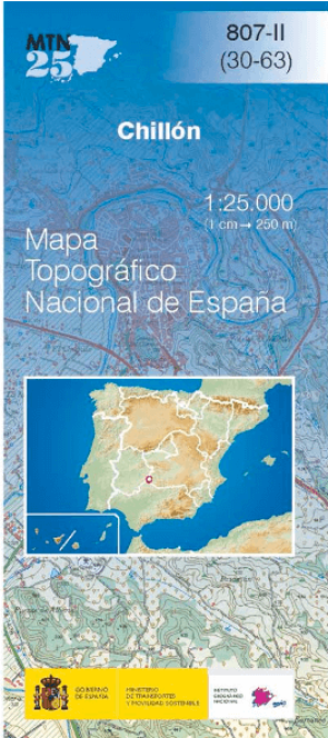 Wandelkaart 000807.2 Chillón, Ciudad Real, Castilla-la Mancha Spanje