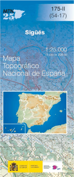 Wandelkaart 00175.2 Sigüés, Zaragoza, Aragon - CNIG