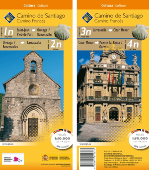 Wandelkaart 1n-4n Camino Frances, St-Jean > Puente Reina - CNIG