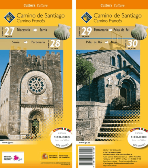 Wandelkaart 27-30 Camino Frances, Triacastela > Arzúa - CNIG