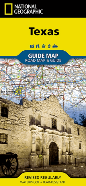 Landkaart Wegenkaart Texas State guide map - Nat Geo