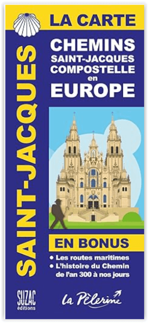La carte des chemins de Saint-Jacques de Compostelle en Europe