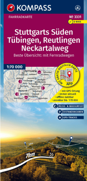 Fietskaart 3331 Stuttgarts Süden - Kompass