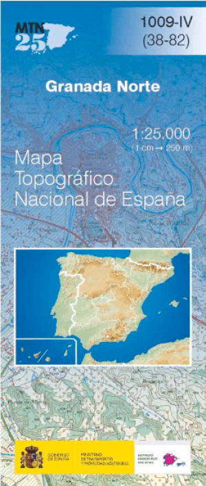 Wandelkaart 001009.4 Santa Fé, Granada, Andalusië Spanje - CNIG