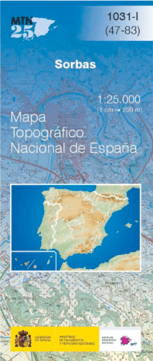 Wandelkaart 001031.1 Sorbas, Almeria Andalusië Spanje - CNIG