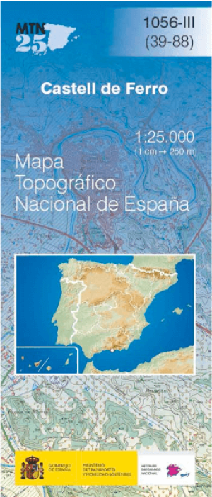 Wandelkaart 001056.3 Castell de Ferro, Granada Andalusië Spanje