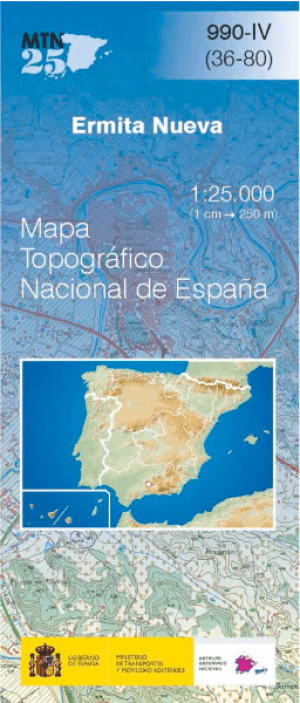 Wandelkaart 000990.4 Ermita Nueva, Jaén Andalusië Spanje - CNIG