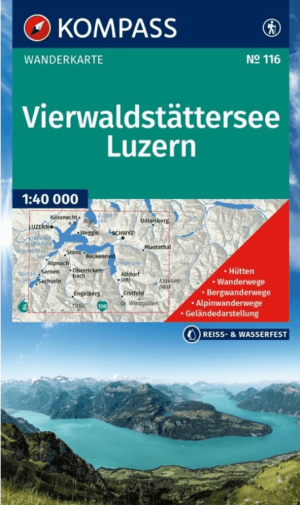 Wandelkaart 116 Vierwaldstattersee Luzern - Kompass