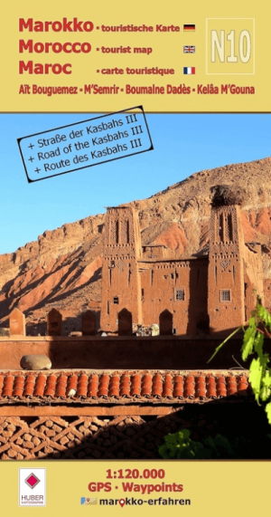 Landkaart Wegenkaart N10 AIt Bouguemez- MSemrir- Boumalne Dadès