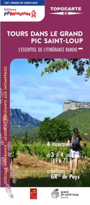 Wandelkaart 341 Tours dans le Grand Pic Saint-Loup - FFR