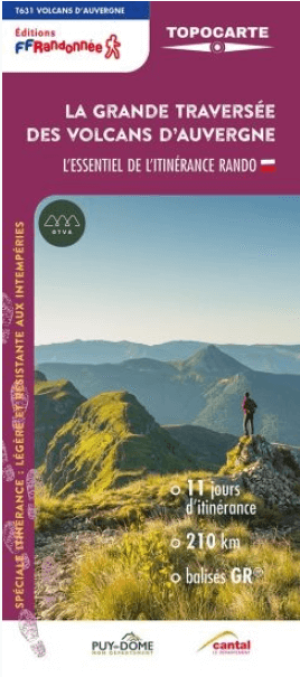 Wandelkaart 631 La grande traversée des volcans d'Auvergne - FFR