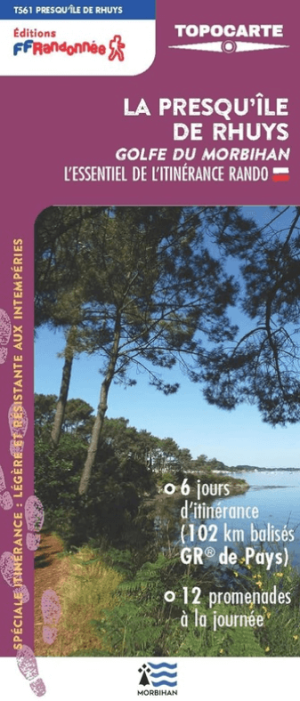 Wandelkaart La presqu'île du Rhuys, Golfe du Morbihan - FFR