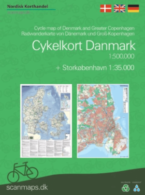 Fietskaart Cykelkort Denemarken & Kopenhagen - Scanmaps