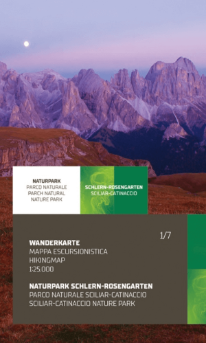 Wandelkaart 1/7 PN dello Sciliar & Catinaccio - Tabacco
