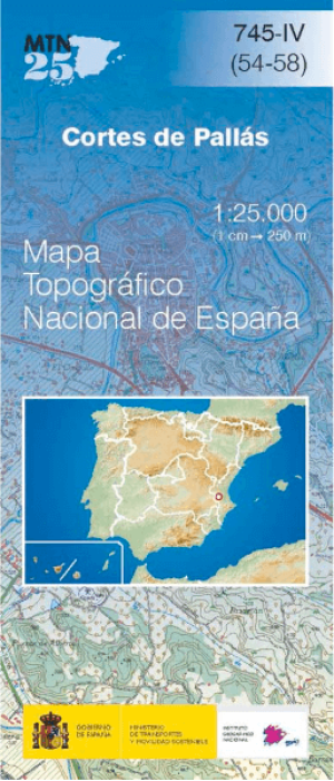 Wandelkaart 00745.4 Cortes de Pallas, Valencia, Valencia Spanje