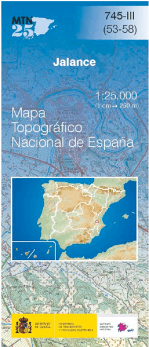 Wandelkaart 00745.3 Jalance, Valencia, Valencia Spanje - CNIG