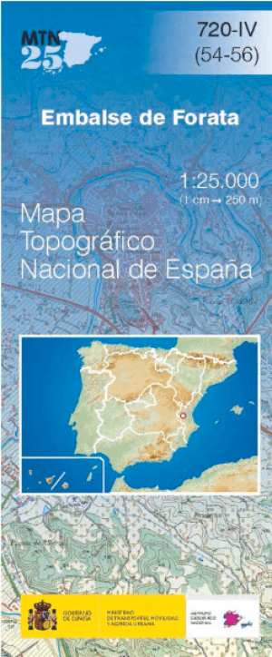Wandelkaart 000720.4 Embalse de Forata, Valencia, Valencia Spanje