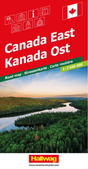 Landkaart Wegenkaart Road Maps Canada Oost - Hallwag