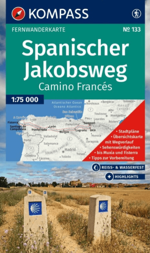 Wandelkaart 133 Spanischer Jakobsweg - Pelgromroute - Kompass