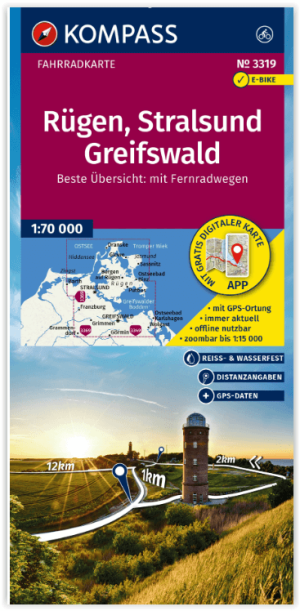 Fietskaart 3319 Rügen- Stralsund & Greifswald - Kompass