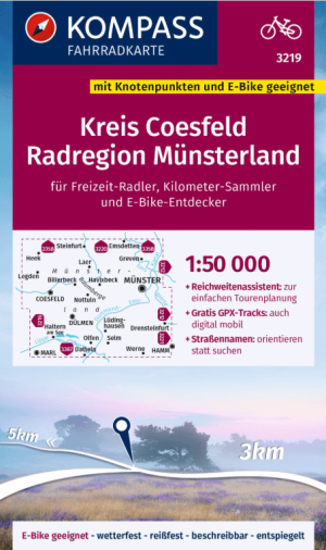 Fietskaart 3219 Kreis Coesfeld Münsterland - Kompass