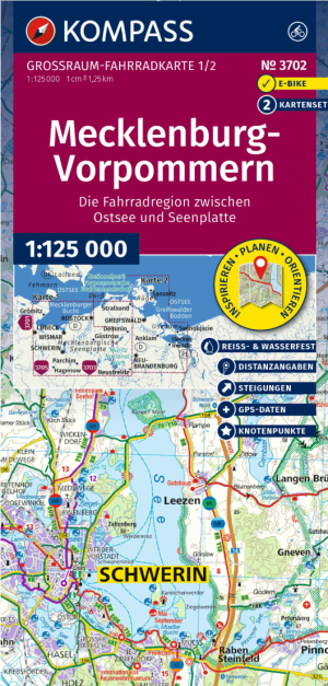 Fietskaart 3702 Mecklenburg-Vorpommern 2-in-1 - Kompass