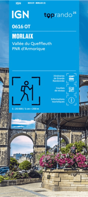 Wandelkaart 0616 OT Morlaix & Vallée Queffleuth - IGN