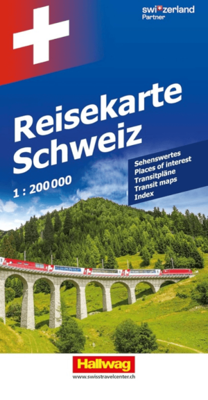 Landkaart Wegenkaart Neue Reisekarte Zwitserland - Hallwag