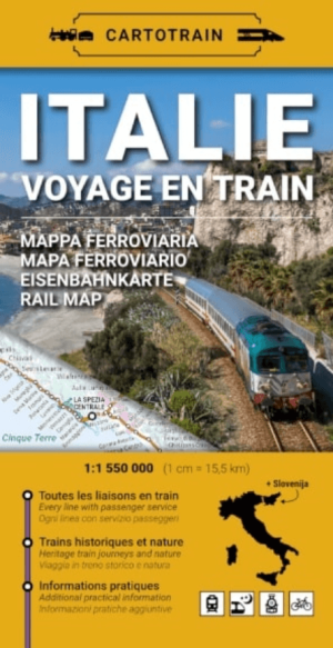 Spoorwegenkaart Italië, Voyage en train - Cartotrain
