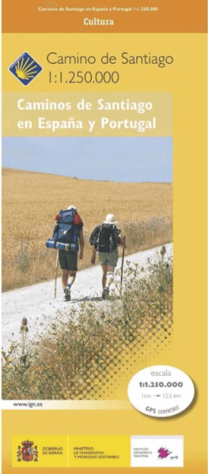 Wandelkaart Caminos de Santiago en España y Portugal - CNIG