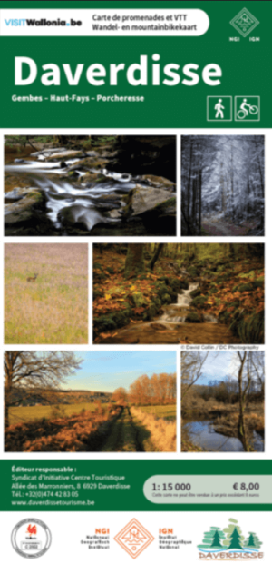 Wandelkaart & Mountainbikekaart Daverdisse - NGI