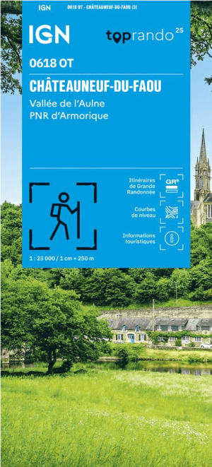 Wandelkaart 0618 OT Châteauneuf-du-Faou & Vallée l'Aulne - IGN