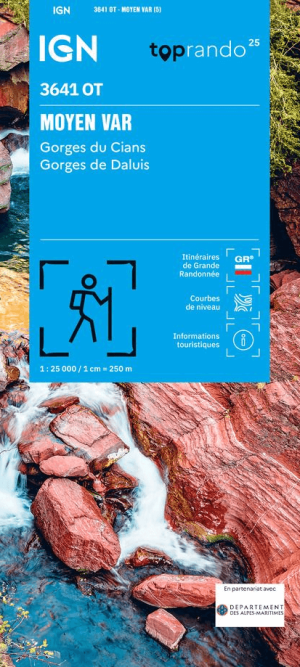 Wandelkaart 3641 OT Moyen Var - IGN