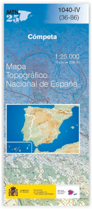 Wandelkaart 001040.4 Cómpeta, provincie Malaga, Andalusië - CNIG