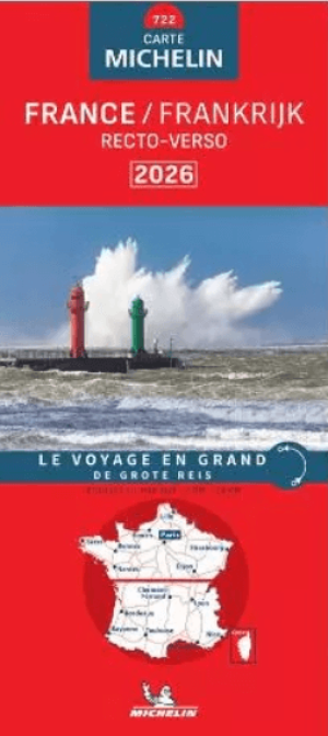 Landkaart Wegenkaart Frankrijk Noord-Zuid 2026 - Michelin