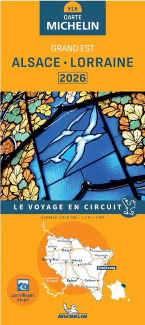 Landkaart Wegenkaart 516 Alsace & Lorraine Grand Est - Michelin