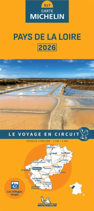 Landkaart Wegenkaart 517 Pays de la Loire 2026 - Michelin