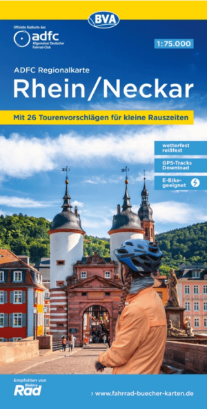Fietskaart ADFC Regionalkarte Rhein & Neckar Region - ADFC