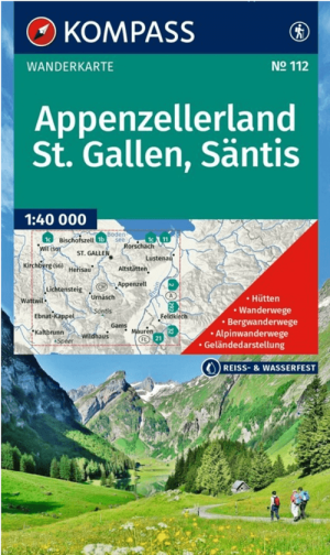 Wandelkaart 112 Appenzellerland, St. Gallen & Säntis - Kompass