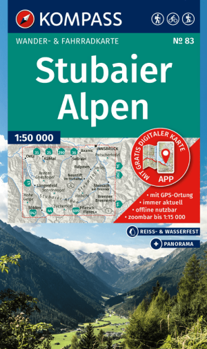Wandelkaart 83 Stubaier Alpen - Kompass