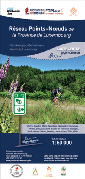 Fietskaart, Fietsknooppuntenkaart Prov. Luxemburg Centraal - NGI